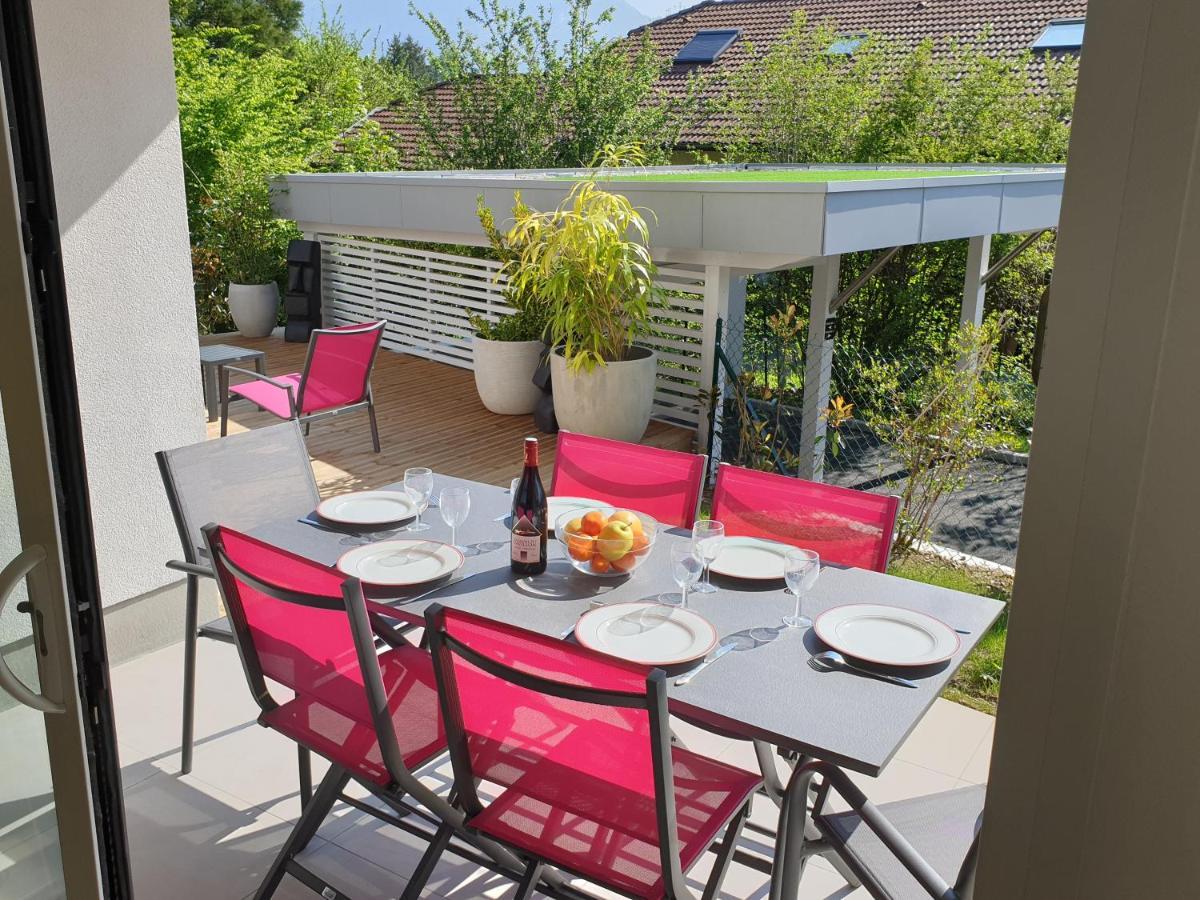 L'Appartement Jardin Avec Vue Montagnes Sévrier Dış mekan fotoğraf