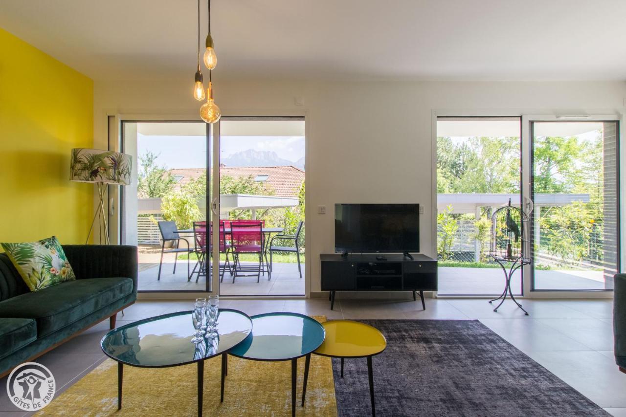 L'Appartement Jardin Avec Vue Montagnes Sévrier Dış mekan fotoğraf
