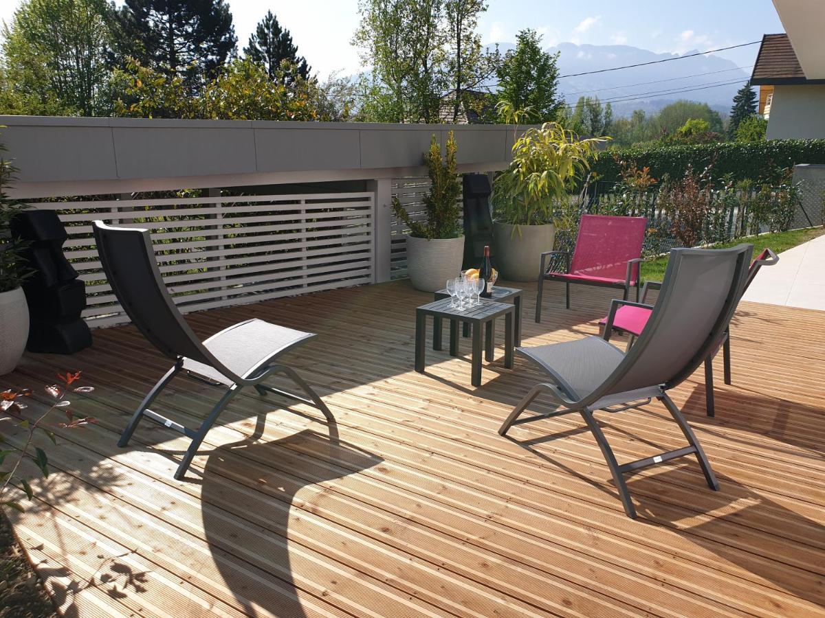 L'Appartement Jardin Avec Vue Montagnes Sévrier Dış mekan fotoğraf