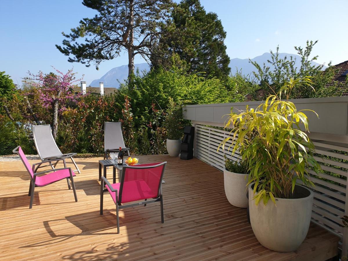 L'Appartement Jardin Avec Vue Montagnes Sévrier Dış mekan fotoğraf