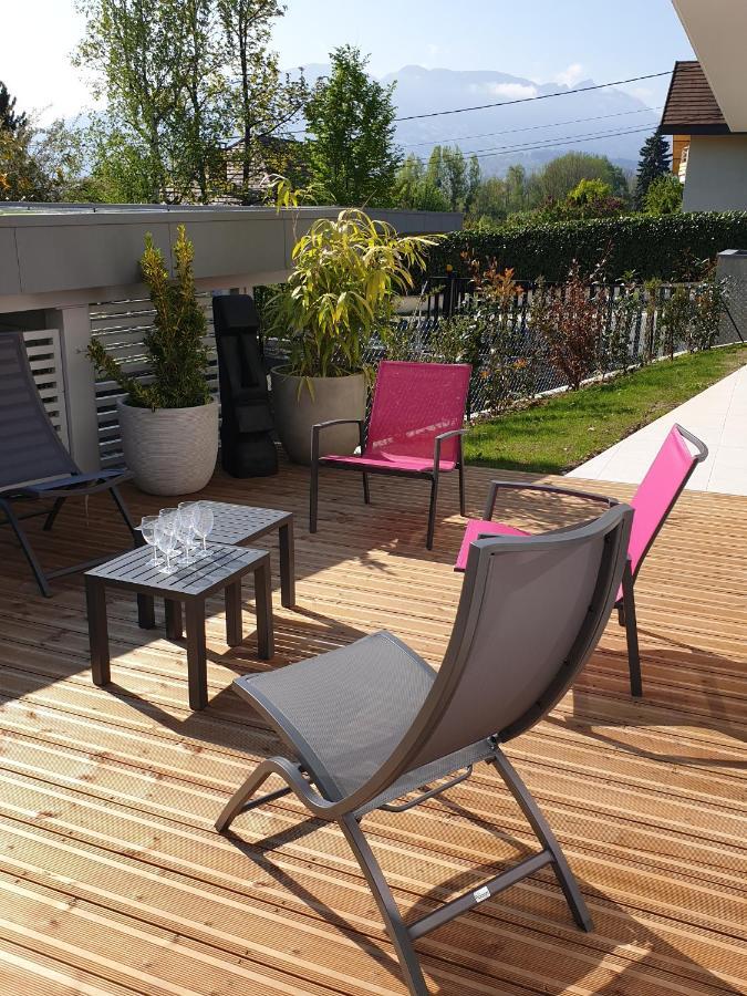 L'Appartement Jardin Avec Vue Montagnes Sévrier Dış mekan fotoğraf